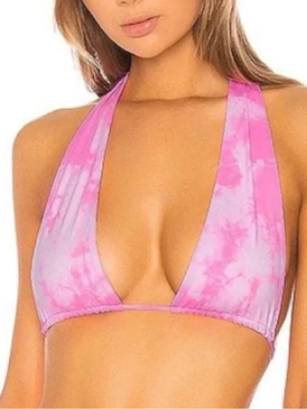 Frankie’s Bikinis x Sofia Richie Jordan Top in Pink Tie Dye